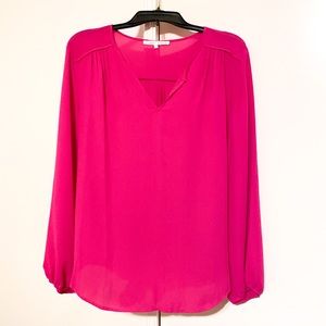 pink women’s long sleeve blouse